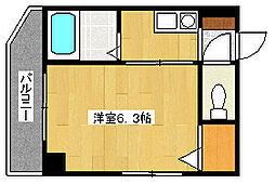 クレール・ヒロ 1Kの間取図画像