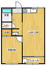 登ビル 1LDKの間取図画像