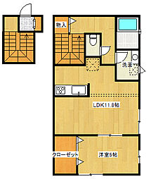 リバーサイド井口 1LDKの間取図画像
