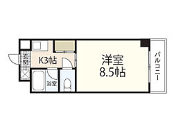 フレア21 1Kの間取図画像