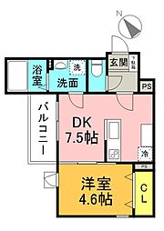 仮称）MIRAISM旭 101 1階1DKの間取り