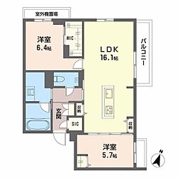 Balloonflower North 2LDKの間取図画像
