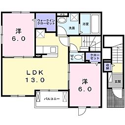 プリムローズI 2LDKの間取図画像