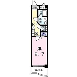 BelleDemeureヤノ 1Kの間取図画像