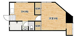 第一津広ビル 1DKの間取図画像