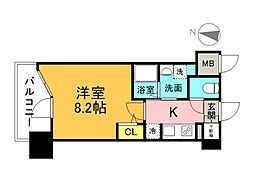 S-RESIDENCE国泰寺一丁目 1Kの間取図画像