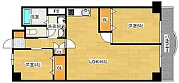 日商岩井光町ハイツ 2LDKの間取図画像