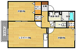 セジュール安芸 2LDKの間取図画像