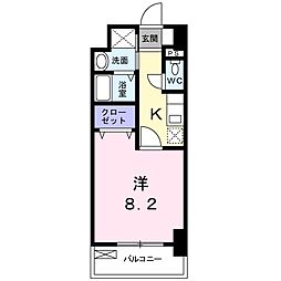 ワンダフルパレスN1 1Kの間取図画像
