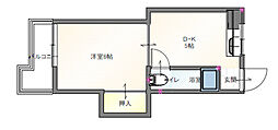 コーポ吉田 1DKの間取図画像