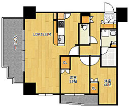 レーベン広島中広通りザ・レジデンス 1SLDKの間取図画像