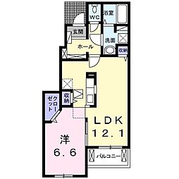 カレントA 1LDKの間取図画像