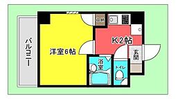 シャンス増岡 1Kの間取図画像