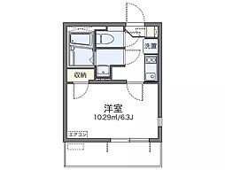 レオネクストベイラドヒウ2 1Kの間取図画像