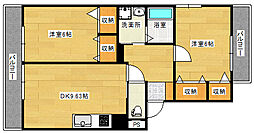 グランメールA 2LDKの間取図画像