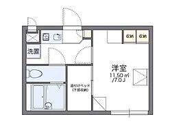 レオパレス高須 1Kの間取図画像