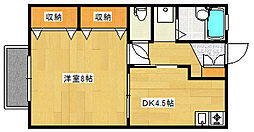 J～H～1 1DKの間取図画像