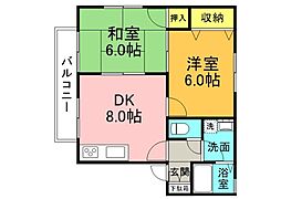 ドルフ・アキ 2DKの間取図画像