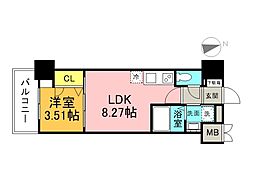 S-RESIDENCE観音公園aloria 1LDKの間取図画像