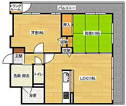 クイーンズパレス土橋 2LDKの間取図画像