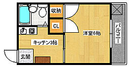 大須ハイツ 1Kの間取図画像