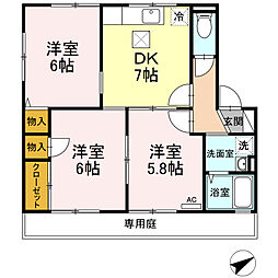 シャルマンハイツB 3DKの間取図画像