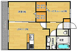 ラクト鶴江 1SLDKの間取図画像