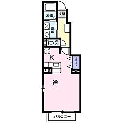 カノン・エス 1Kの間取図画像