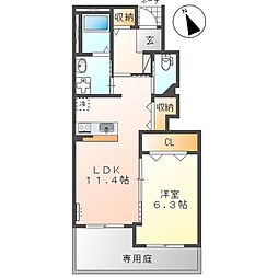 ルルーシェ 1LDKの間取図画像