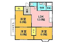 ハイム寺尾 3LDKの間取図画像
