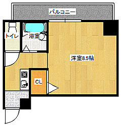 CASA東白島 ワンルームの間取図画像
