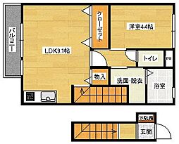 セジュール2 1LDKの間取図画像