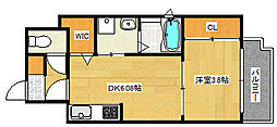 MOKA-eSTA 1DKの間取図画像