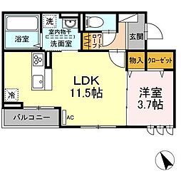 CASAニックス2 1LDKの間取図画像