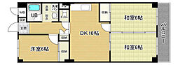 観舟マンション 3DKの間取図画像