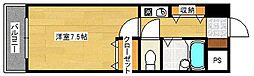ステューディオせせらぎ 1Kの間取図画像