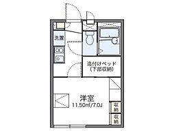 レオパレスひいらぎ2 1Kの間取図画像