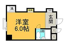 チサンマンション広島 ワンルームの間取図画像