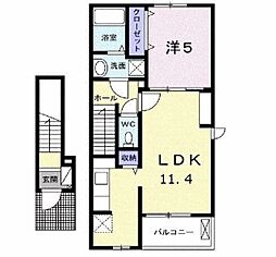 メゾンカルム 1LDKの間取図画像