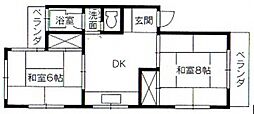 砂本ビル 2DKの間取図画像