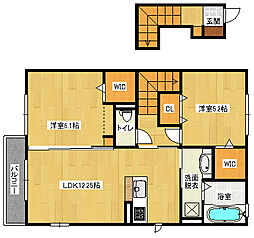 クレール 2LDKの間取図画像