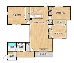 Eagle Hill江波 3LDKの間取図画像