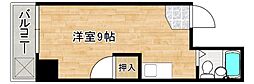 ウエストハイツ ワンルームの間取図画像