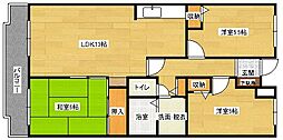 カーサ中筋 3LDKの間取図画像