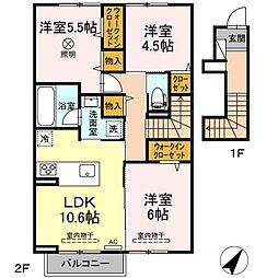 クレール花 3LDKの間取図画像
