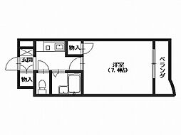 ソレーユ西山 1Kの間取図画像