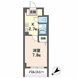JRBハイツ横川 1Kの間取図画像
