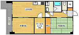 ヴィラ高精3 2SLDKの間取図画像