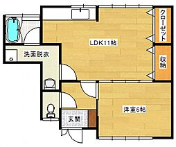 第一寺田荘 1LDKの間取図画像
