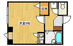 ドエル十日市 ワンルームの間取図画像
